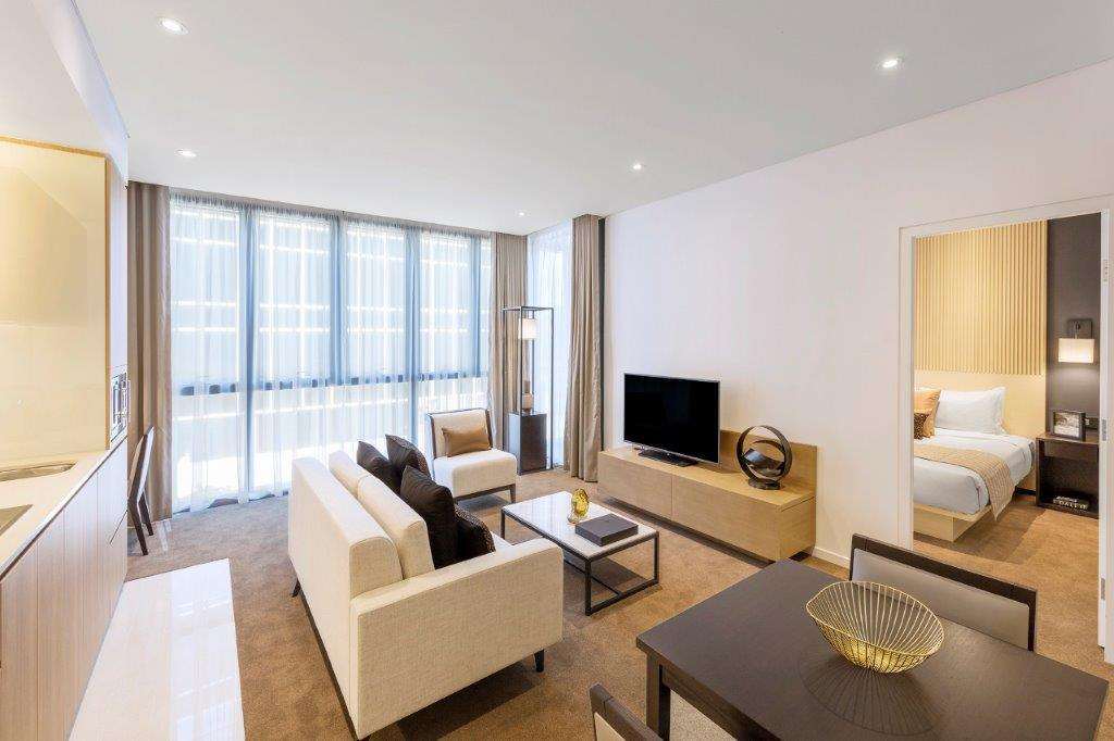 Skye Suites Sydney Pokój zdjęcie A living room at the hotel